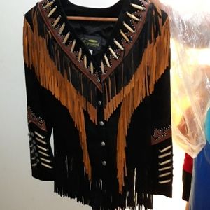 Vintage Native American Indian Leather Jacket NWOT